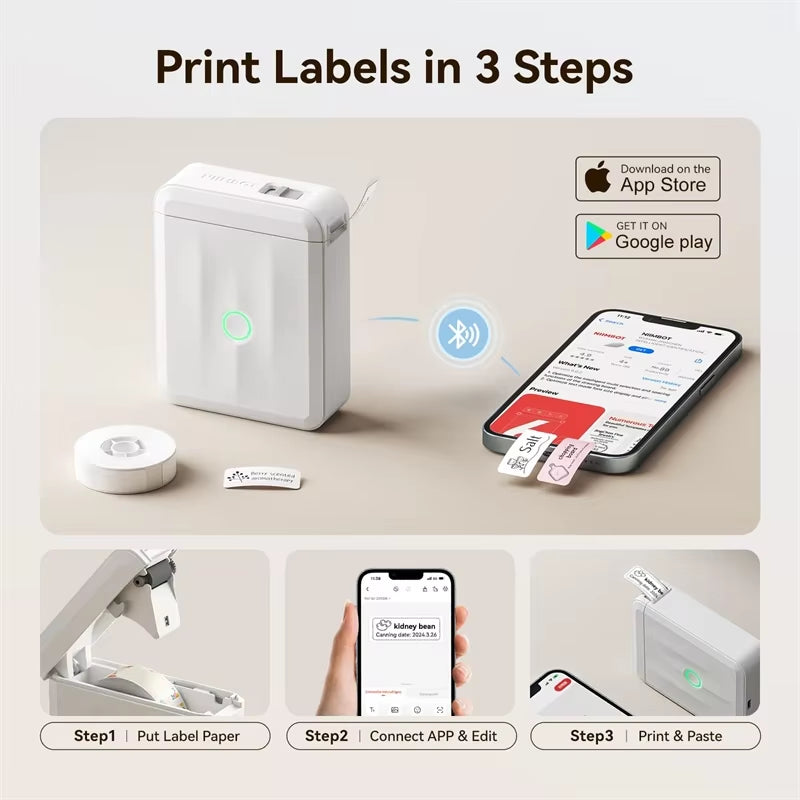 D110 D11 D101 Smart Portable Label Printer Mini Pocket Thermal Sticker Maker Self-Adhesive Label Printer for Office Home