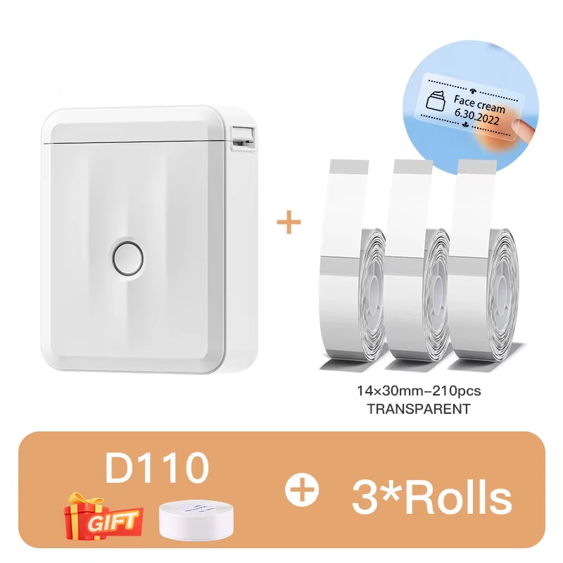 D110 D11 D101 Smart Portable Label Printer Mini Pocket Thermal Sticker Maker Self-Adhesive Label Printer for Office Home