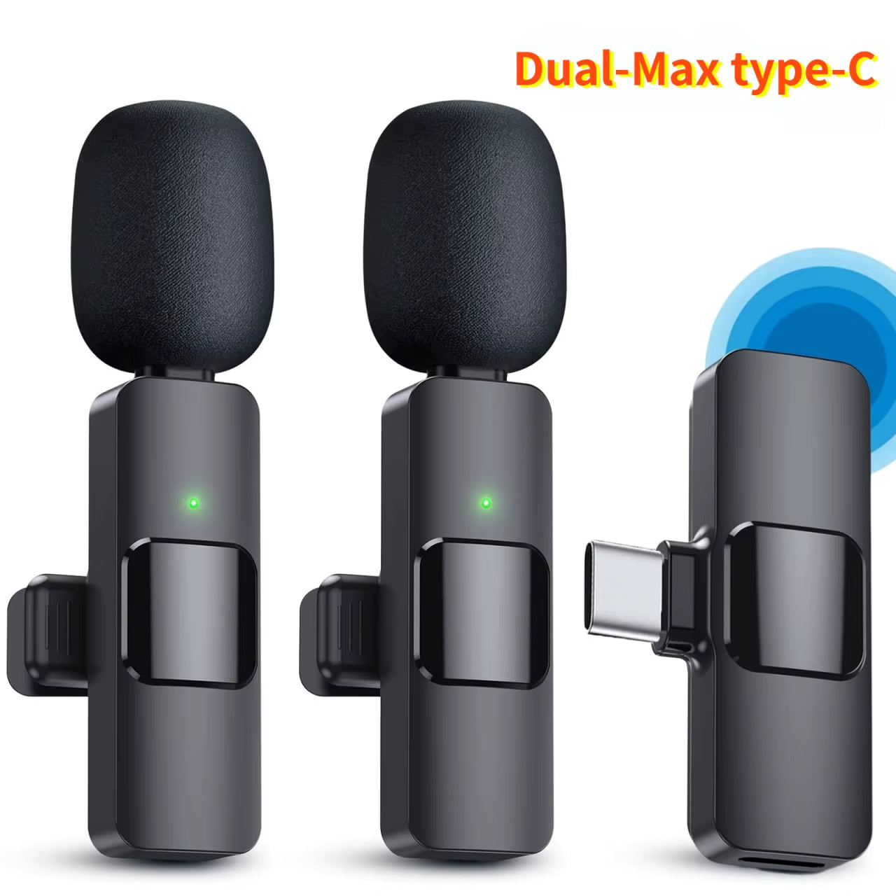JOCEEY K9 Lavalier Wireless Microphone,Wireless Microphone,Live Microphone for IOS and Type-C Phone Microphone for Recordin