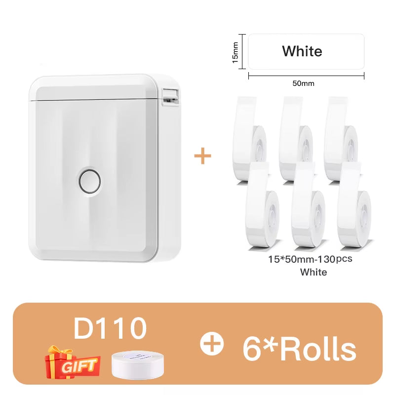 D110 D11 D101 Smart Portable Label Printer Mini Pocket Thermal Sticker Maker Self-Adhesive Label Printer for Office Home