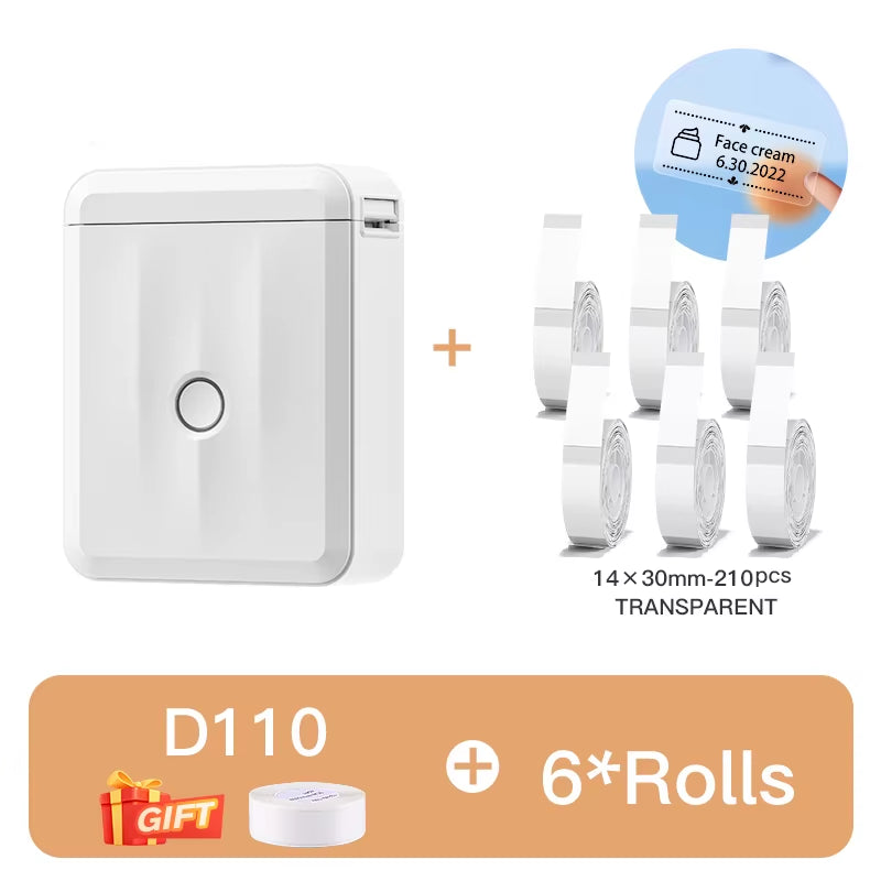 D110 D11 D101 Smart Portable Label Printer Mini Pocket Thermal Sticker Maker Self-Adhesive Label Printer for Office Home