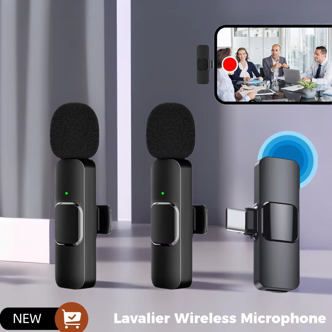 JOCEEY K9 Lavalier Wireless Microphone,Wireless Microphone,Live Microphone for IOS and Type-C Phone Microphone for Recordin