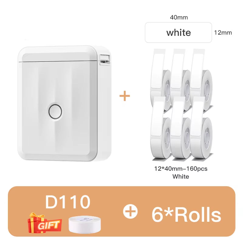D110 D11 D101 Smart Portable Label Printer Mini Pocket Thermal Sticker Maker Self-Adhesive Label Printer for Office Home
