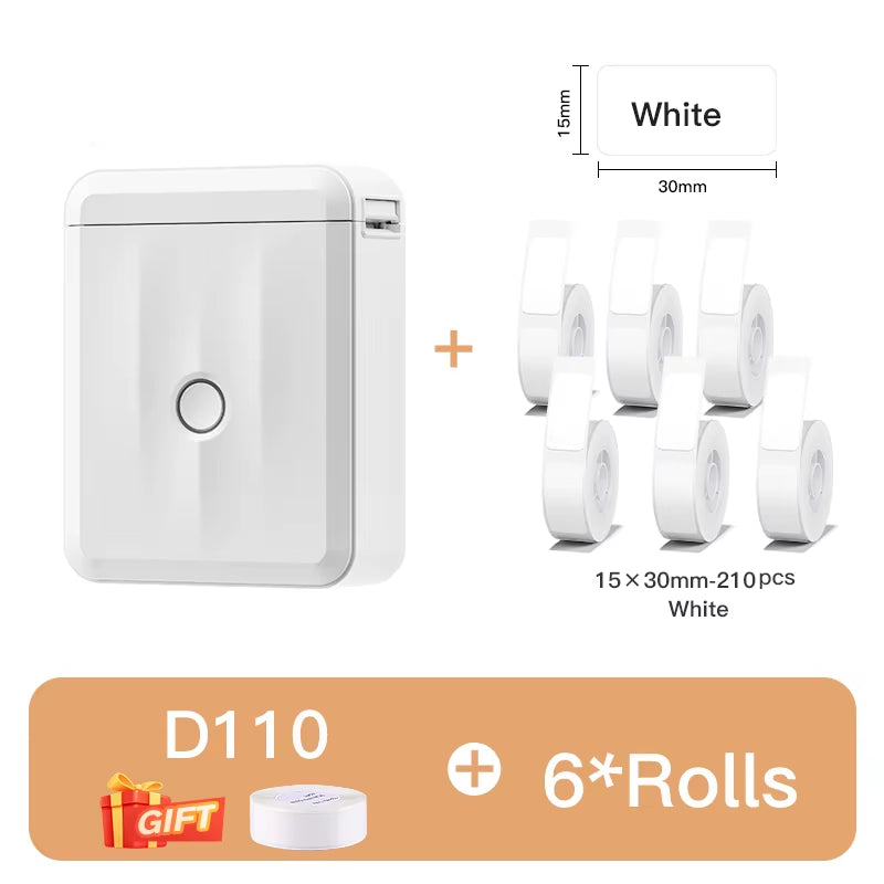 D110 D11 D101 Smart Portable Label Printer Mini Pocket Thermal Sticker Maker Self-Adhesive Label Printer for Office Home
