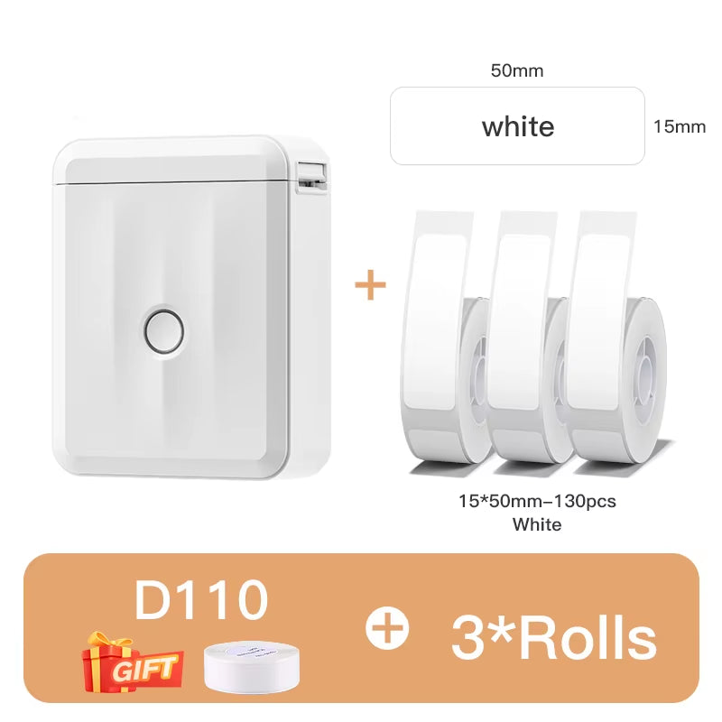 D110 D11 D101 Smart Portable Label Printer Mini Pocket Thermal Sticker Maker Self-Adhesive Label Printer for Office Home
